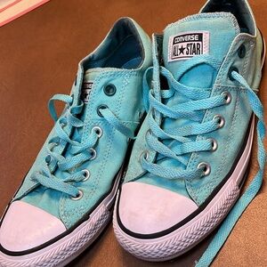 Turquoise blue converse womens 9